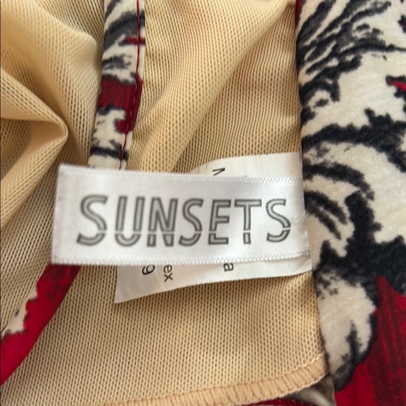 Sunsets Red and Black Floral Swimwear - Picture 2 of 10